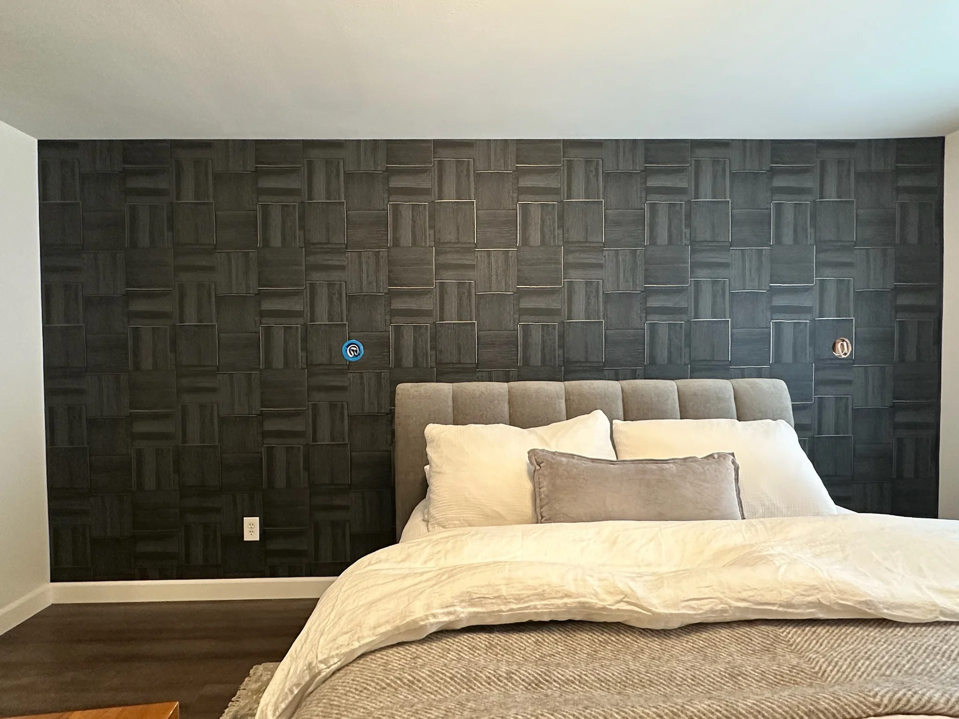 Residential wallpaper installation in Austin living room